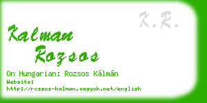 kalman rozsos business card