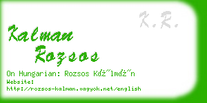 kalman rozsos business card